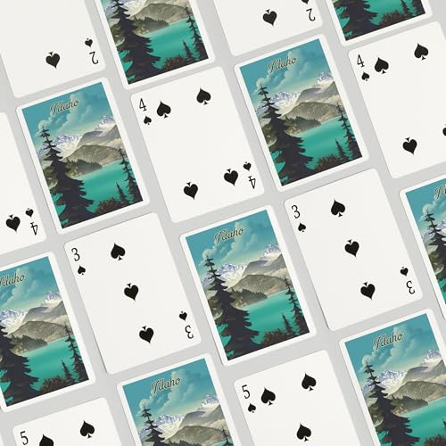 Baraja de poker Idaho, escena de lago y montaña miniatura 4