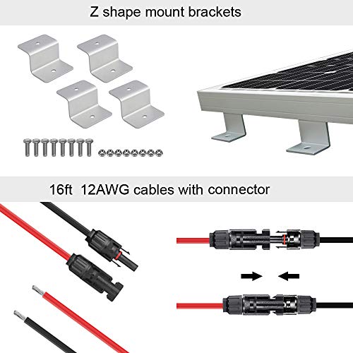 ECO-WORTHY 100 Watt Solar Panel RV Boat Kit with 1000W Off Grid Power Inverter for 12 Volt Battery System