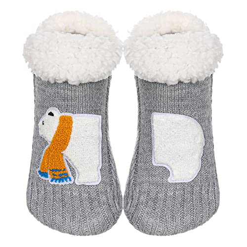 Image of ZYZX Cute Animal Slipper Socks for Women with Grips,Fuzzy Socks Indoor