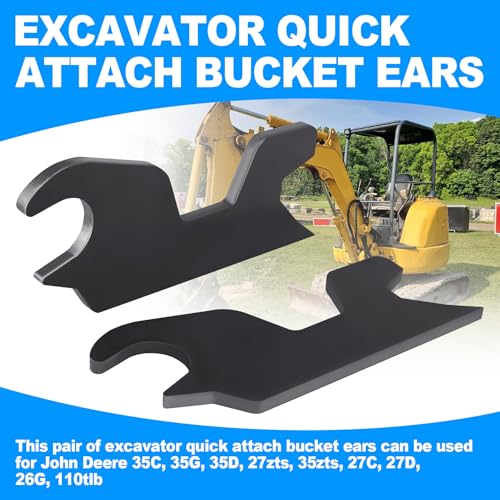 Image of 2PCS Quick Change Bucket Ears Attachment Fit for John Deere 35C 35G 35D 27zts 35zts 27C 27D 26G 110tlb Excavator