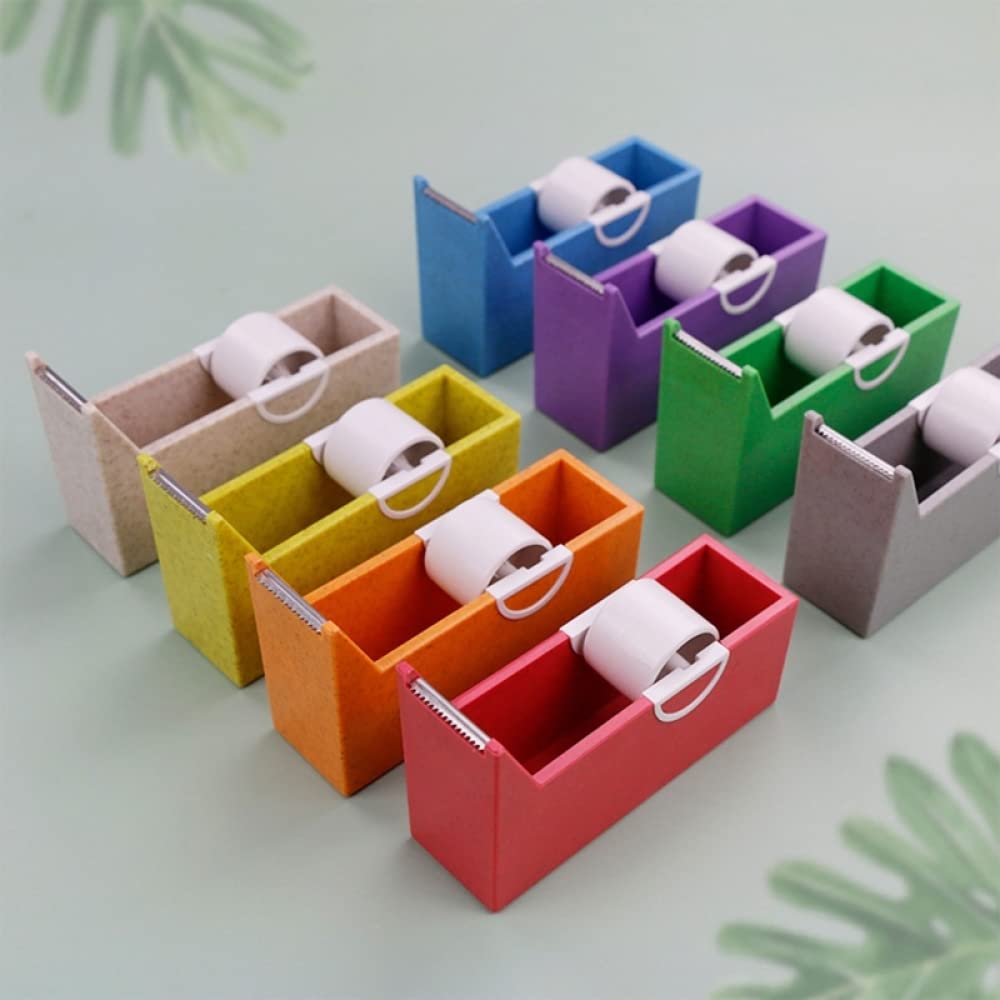 Dispenser di Nastro Adesivo Dispenser di Nastro Adesivo con taglierina per Nastro Dispenser di Nastro Adesivo per Ufficio Pad Antiscivolo per la casa Ricaricabile (Blu)