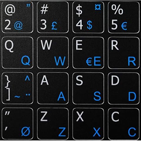 Danish-English Keyboard Stickers by 4Keyboard Cover