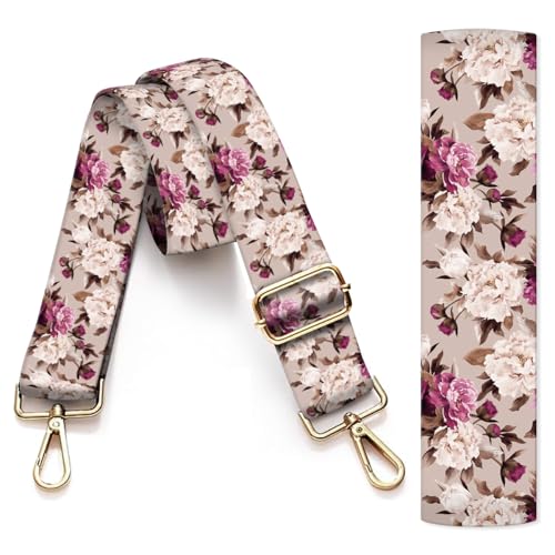 Image of Purse Strap Replacement Crossbody, 3.8cm Wide Shoulder Strap Adjustable Replacement Belt Gold Buckle