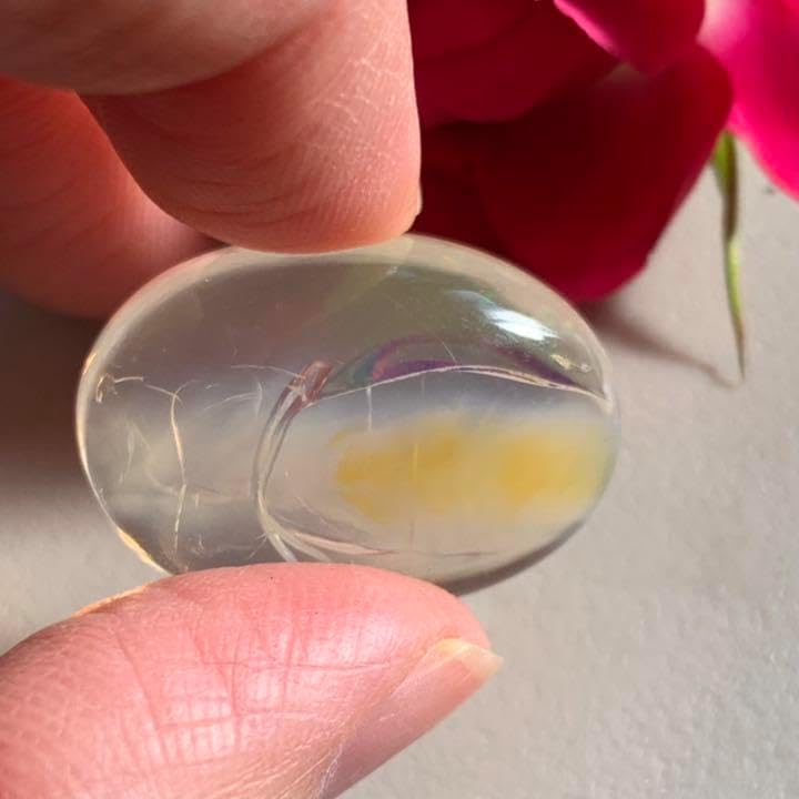 珍品 エッグインオパール29.64ct磨き石 鉱物標本 エッグインオパール