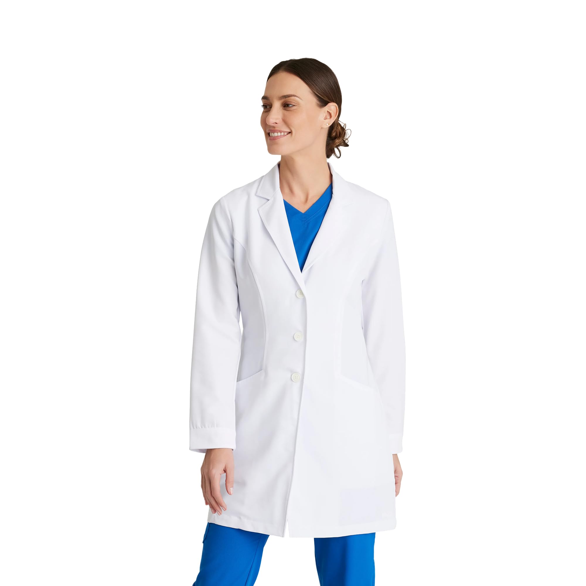 BARCO Grey's Anatomy Scrubs Signature - Eve Lab Coat for Women, Professional Full-Length Long Sleeve 34" Lab Coat