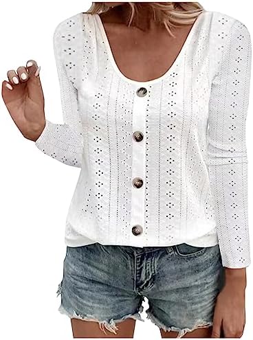 Ceboyel Womens Long Sleeve Tops 2023 Lace Crochet Casual Shirts Button Down V Neck Blouses Dressy Trendy Fashion Fall Clothes Ceboyel Womens Long Sleeve Tops 2023 Lace Crochet Casual Shirts Button Down V Neck Blouses Dressy Trendy Fashion Fall Clothes