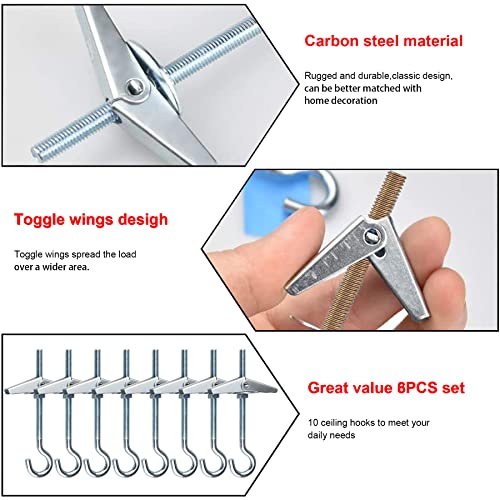 Spring Toggle Wing Wing Spring Toggle Hook M4/90mm Wall Mounting Ceiling Hook Set for ...