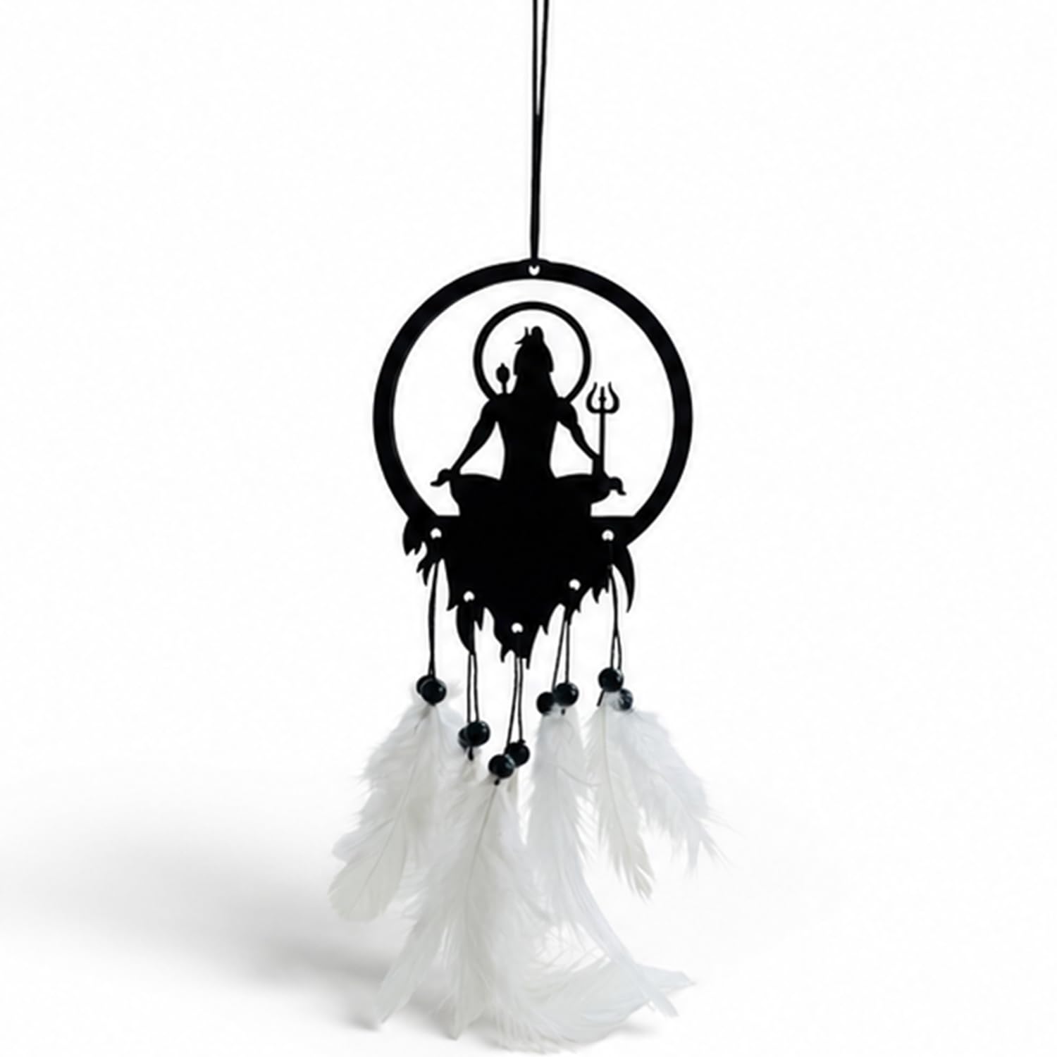 Lord Shiva Dream Catcher Car Rear View Mirror Hanging Decor | Shiva rear view mirror hanging | Car mirror decoration | Lord Shiva car decor-image-3
