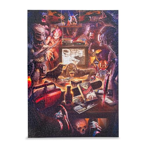 Rompecabezas de 1000 piezas Monster Mayhem de Rachid Lotf | Rompecabezas de encaje, juguete para ejercitar el cerebro | 28 x 20 pulgadas miniatura 3