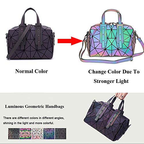 Sac à main géométrique réfléchissant et sac à dos holographique - 6
