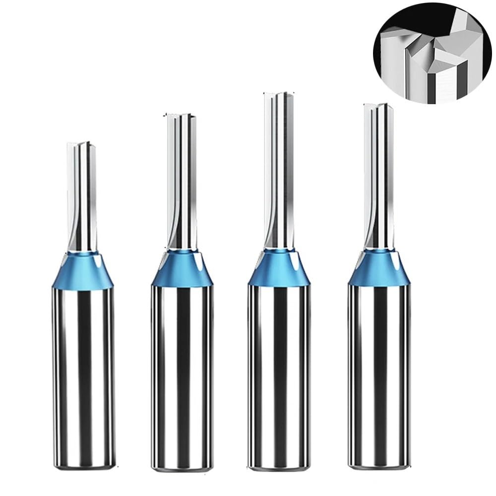 Broca enrutadora recta TCT de 3 cuchillas for madera, herramienta CNC de carburo sólido, fresa for carpintería, corte con ranuras for madera dura MDF(12.7x6x28)