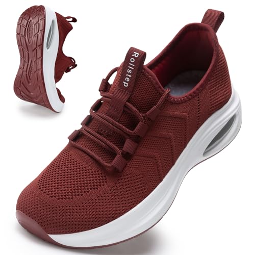 Image of Wide Toe Box Shoes Women Extra Wide Width Sneakers Air Cushion Road Running Shoes Ultra Light Tennis Gym Workout Training Shoes Breathable Walking Shoes with Arch Support