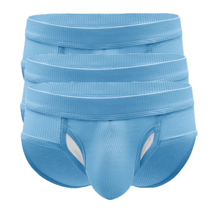 Mens U Convex Ribbed Briefs Breathable Cotton Casual Wear Pouch Underwear Mid Waisted Bulge Enhancing Underpant