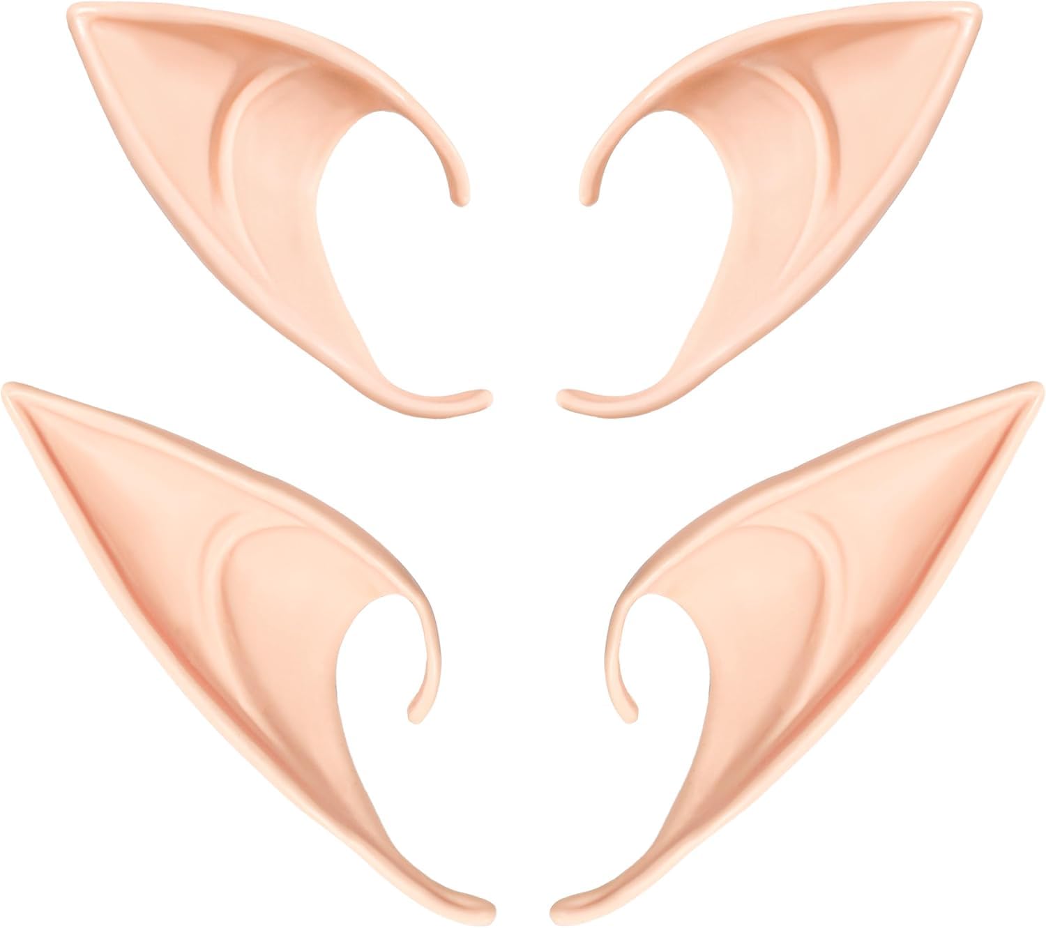 Oreilles D'elfe En Latex - Lot De 3 Paires - Tailles Différentes - Pour Cosplay, Fêtes, Halloween