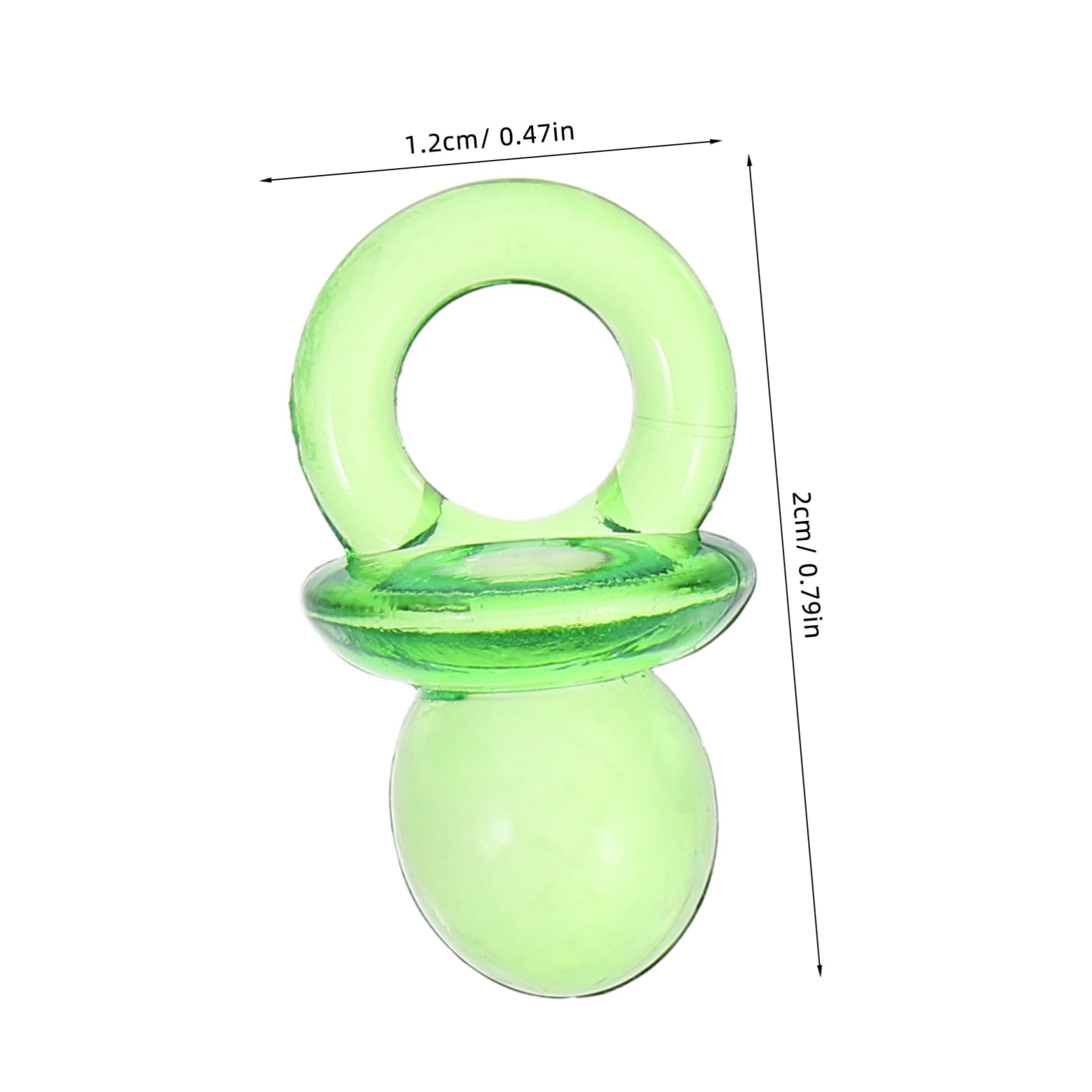 Vaguelly 2 Pack Mini Pacifier Decorations for Baby Shower Decor Games Green Acrylic Boys Girls Shower Supplies