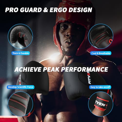 Image of FITVEN Boxing Gloves for Men & Women Punching Bag Gloves Kickboxing Gloves Boxing Training Gloves for Boxing, Sparring, Muay Thai, MMA 12 14 16 oz