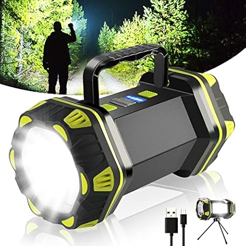 PSDRIQQ LED Camping Lantern Flashlight Spotlight Rechargeable Portable Super Bright Outdoor Emergency Light Searchlight Lamp Waterproof for Hiking Fishing Working Power Outages Hurricane Cover