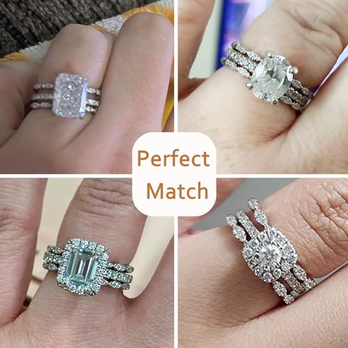 Cubic Zirconia Twisted Wedding Band for Women Guard Ring Enhancers Stackable Engagement Ring White 925 Sterling Silver Size 4-122