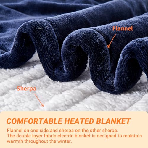 Qieryun Electric Heated Blanket Throw, Heating Blanket Soft Fleece Sherpa Heated Blanket With Overheating Protection thumb #3