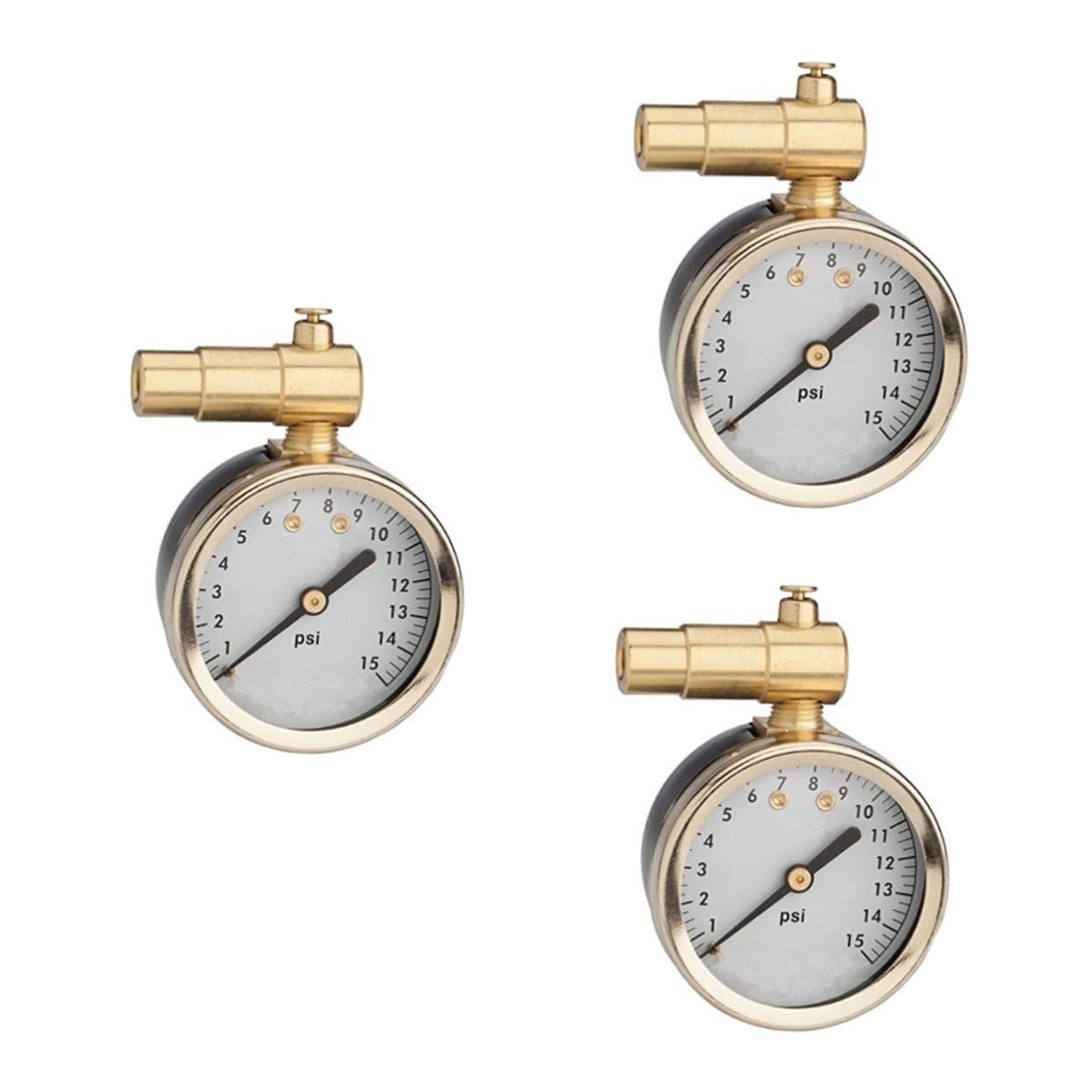 ULTECHNOVO 3pièces Manomètre Mécanique Pour Pneu Psi Jauge De Pression à Dial Pour Vélo Conception Compacte Et Robuste Mesure Précise Pour Optimiser La Performance Des Pneus
