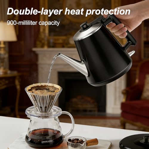 Tetera eléctrica pequeña 0.9L acero inoxidable 1000W miniatura 3