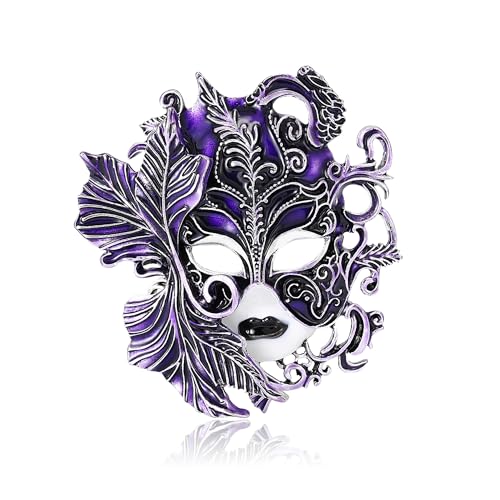 Image of Blue Venice Queue Mask Brooch Pin for Women & Men
