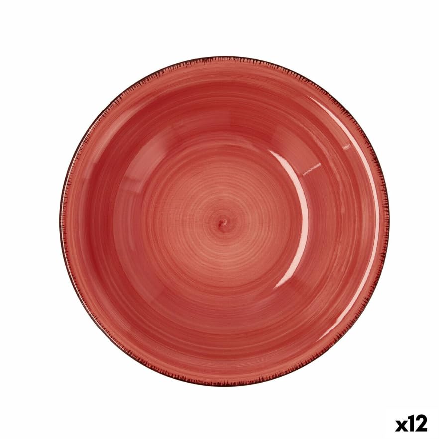 Quid Plato Hondo Vita Cerámica Rojo (ø 21,5 cm) (12 Unidades)
