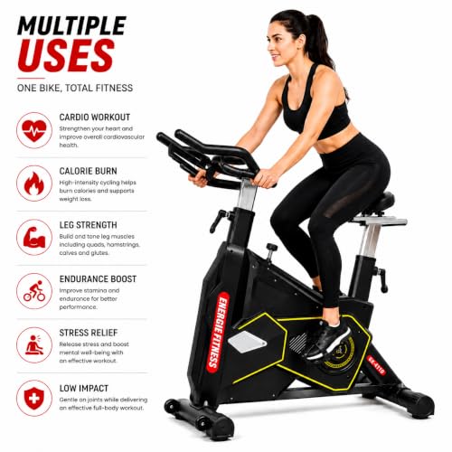 Image of Transformer Spin Bike - 24KG Flywheel, Adjustable Resistance, Indoor Cycling Exercise Bike for Home & Gym with Emergency Brake System XB-5816