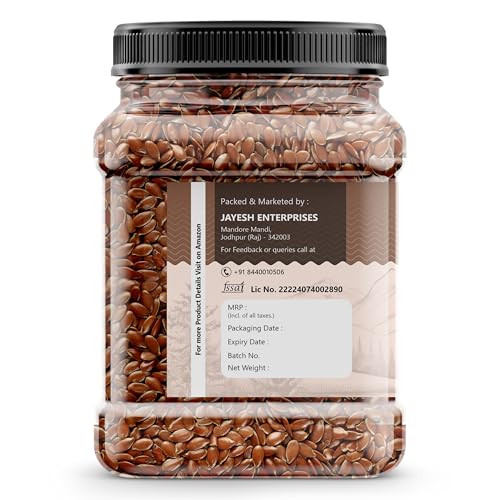 Image of Earthy Eats Flax Seeds 1000g - Alsi Seeds | Flax Seeds for Hair Growth | Raw Seeds for Eating | Source of Iron & Dietary Fibre | Rich in Protein (Pack of 1)