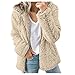 Fleecejacke Damen Parka Fleecejacken Eauptffy Teddy Fleece Mantel Langarm Teddyfleece Jacke Vliesjacke Damen Winter Hoodie Winterjacke Fleecemantel Fleece Jacke Fleecejacke Frauen Warm Wintermantel