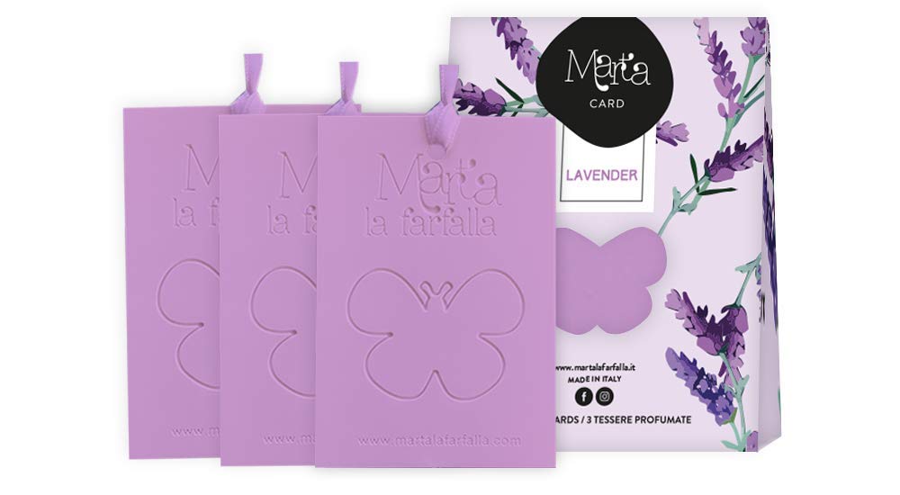 Tre Tessere al Profumo di Lavanda per Armadi e Cassetti Marta Card Lavender