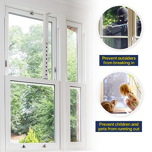 ZhouDaShu (Short) 1 Pcs Adjustable Window Lock Bar, Window AC Security Bars for Child Safety, Window Stoppers for Small Vertical Sliding Windows/Dog Door, only Extends from 9.8-16.7 in -Steel by ZhouDaShu - Used condition - Image 4