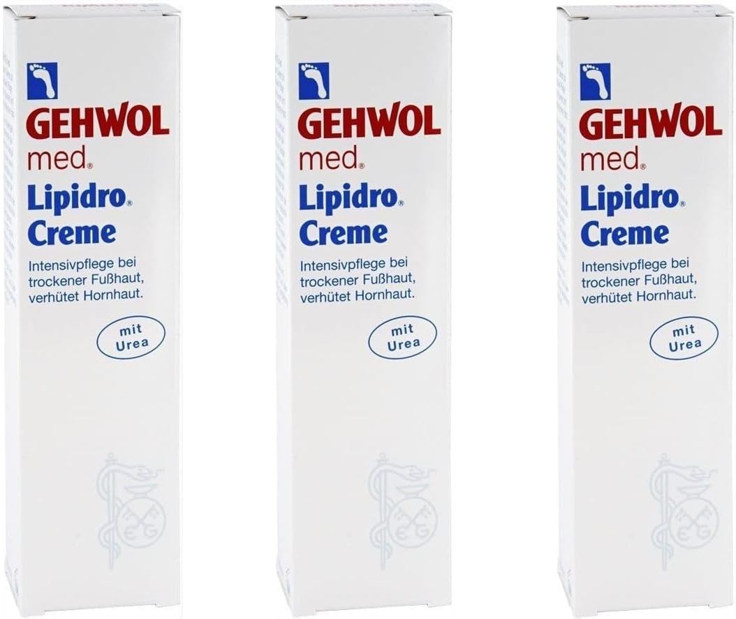 Gehwol med Lipidro Creme 3x 125ml Fußpflege Fußcreme mit Urea