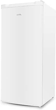 Commercial Cool Upright Freezer, Stand Up Freezer 5 Cu Ft with Reversible Door, White