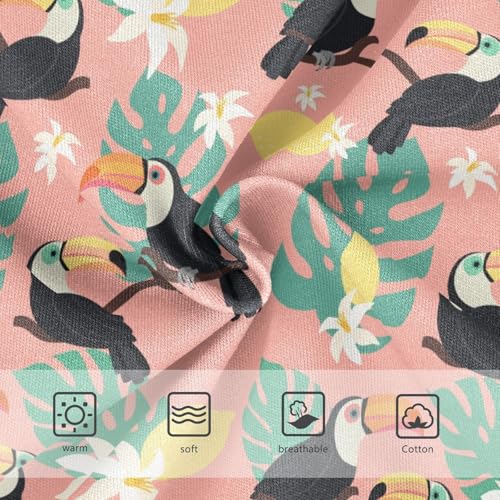 ZZKKO Toucan Tropical Leaves Girls Underwear Toddler Panties for Girls Comfort Brief Size 2T-8Y3