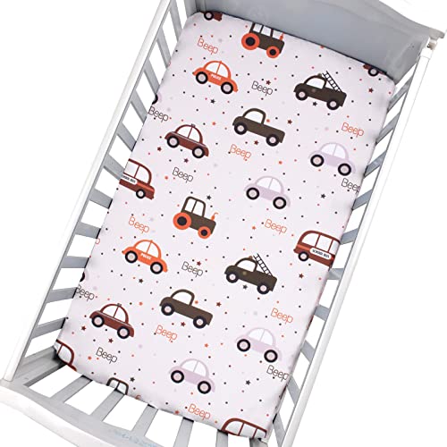 Image of Cloele Fitted Crib Sheet,Car Baby Nursery Sheet,52x28in