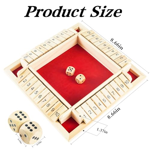 Juego Shut The Box de madera para 2-4 jugadores miniatura 2