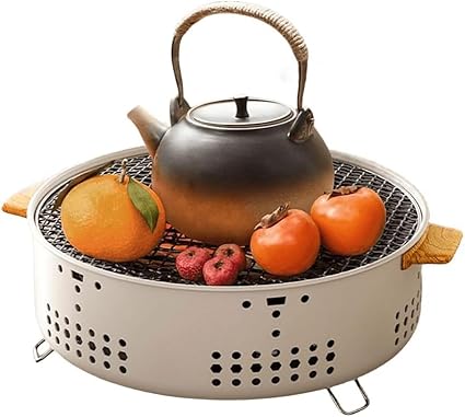 GION Camping Cooking Stove Charcoal Stove Travel Chicken Griller Barbeque Grill Tandoori Grill, Charcoal BBQ Grill for Indoor Outdoor (1Pcs)