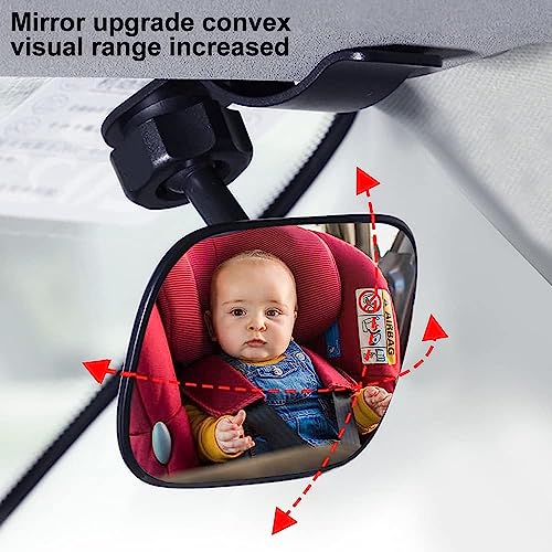 Image of Biqing Baby Rear View Mirror, 360 Adjustable Rear View Mirror to Monitor Baby Keep Baby in View, Baby Rear View Mirror With Clip Use for Car Visor
