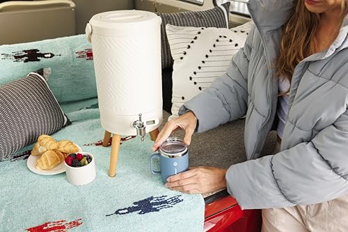 Image of ThermoFlask Insulated Coffee Mug with Handle and Splash-Resistant Lid (12 oz, Jet Black) - Stainless Steel Travel Mug for Coffee & Tea