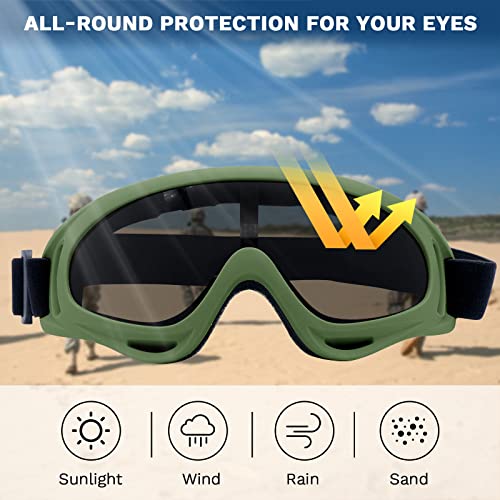 Yzpacc Airsoft Half Face Mask with Goggles& Patch Hat Set - Image 4