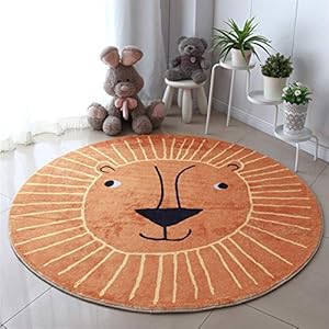 SWECOMZE Kinderkamerbabymat, zacht tapijt, rond, babykamer, kruipdeken, antislip, speelmat, babykruipmat, groot…