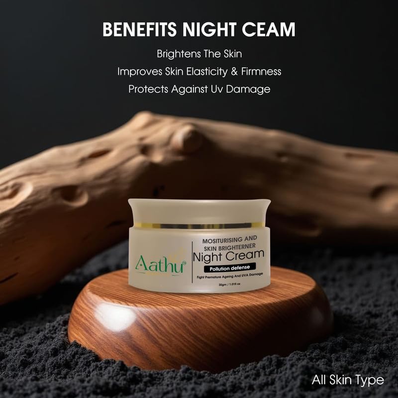 Aathu Moisturizing And Skin Brightener Day Cream As Polluation Defence (Pack 3) | White |90g | Scented | For Personal Care and Use 3