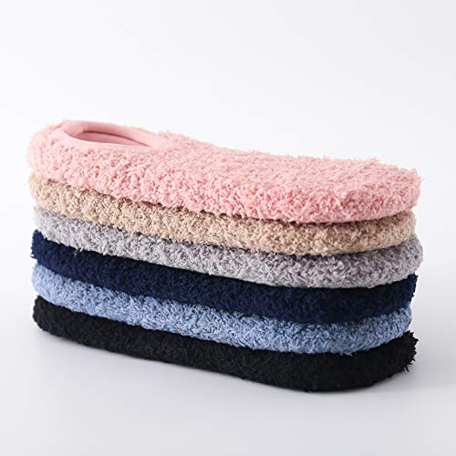 Image of SKOLA Cozy Winter Fuzzy Women Socks Grip Slippers Fluffy House Non Skid Microfiber Socks