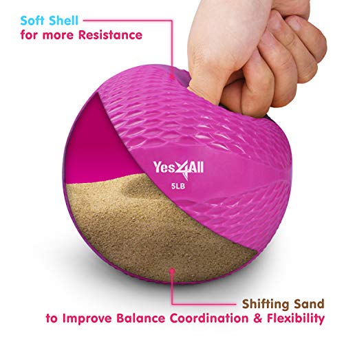 Yes4All PJ5M Soft Weighted Toning Ball Knurl 5Lb Pink thumb #2