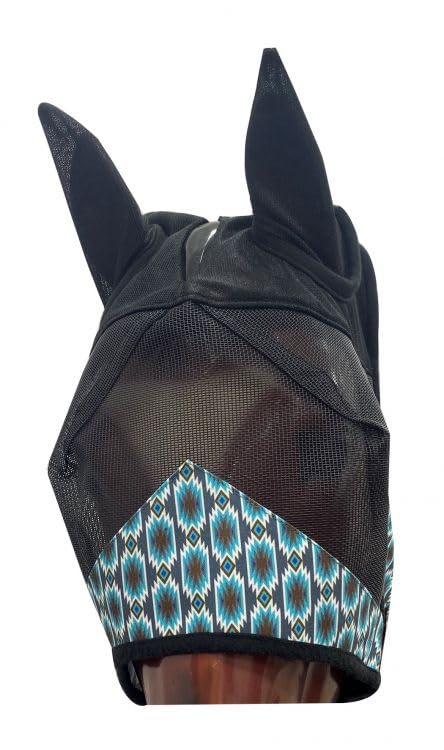Showman Aztec Print Fly Mask w/Ears (Small)