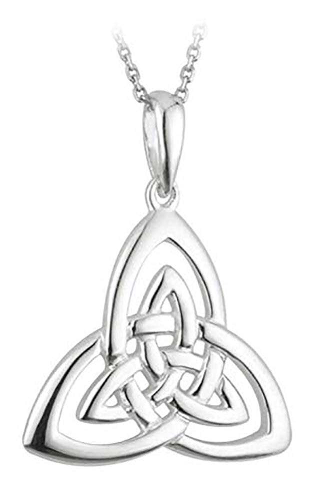 Solvar Open Trinity Knot Necklace Sterling Silver Made in Ireland