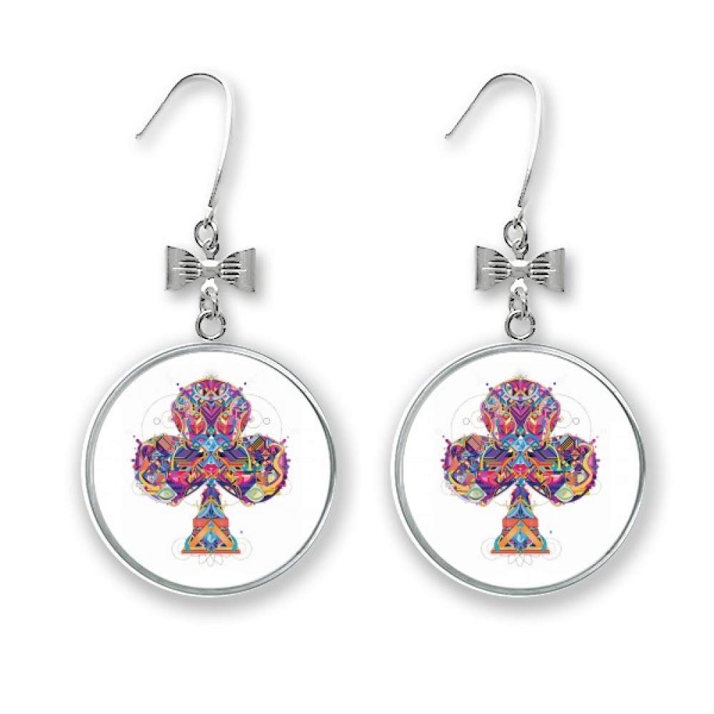Boucles d'oreilles trèfle géométrique avec nœud élégant - 4