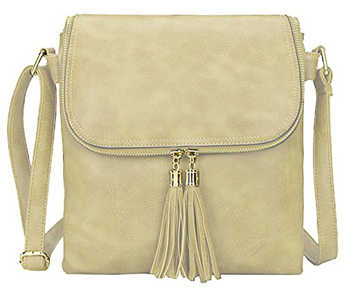 Big Handbag Shop - Bolso bandolera de piel sintética Mujer
