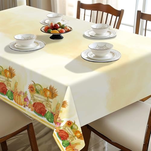 Image of Childom 3 Pack Thanksgiving Tablecloths,Thanksgiving Decorations 54x108 Inch Plastic Table Cloth Rectangle Table,Disposable Tablecloths for Home,Picnic,Birthday,Outdoor,Friendsgiving Party Decorations